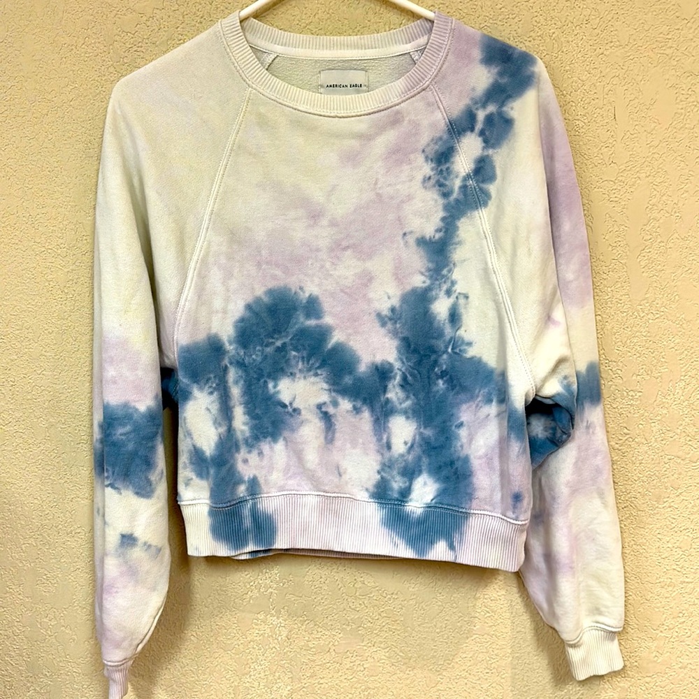 AMERICAN EAGLE Tie Dye Pullover Long Sleeve Crewneck Sweatshirt Size XS